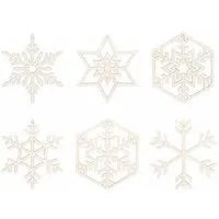 BeWooden BeWooden 6St.Weihnachtsdekoration aus Holz "Schnee" / 2 verschiedene Farben – Produktbild 1 von 1