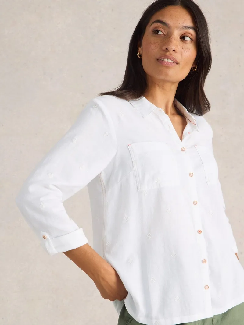 White Stuff Bluse Sophie aus Bio-Baumwolle - 34, Blasses elfenbein, – Produktbild 3 von 4