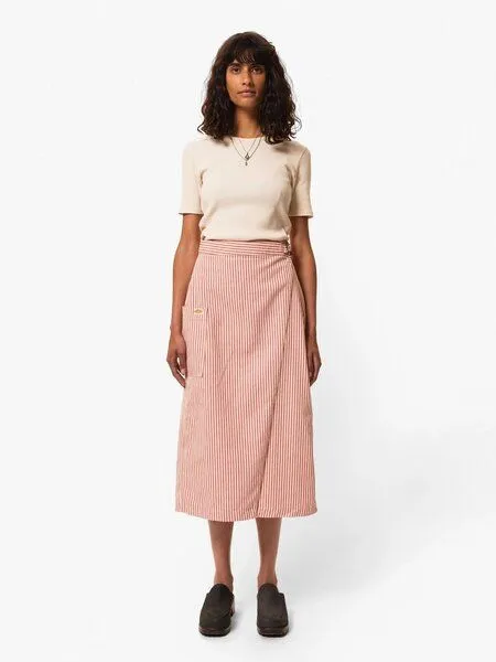 Nudie Jeans Nudie Jeans Irma Striped Skirt, Red/white (rot/weiss), – Produktbild 1 von 4