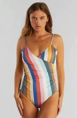 Dedicated DEDICATED Damen vegan Badeanzug Klinte Stripes Multi Color – Produktbild 1 von 1