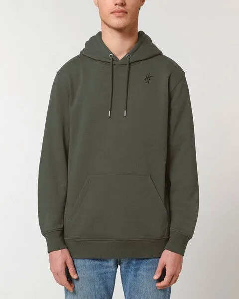 Human Family Human Family Bio Unisex Basic Hoodie - "HF", Khaki, – Produktbild 1 von 4
