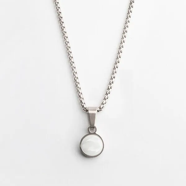 ALEXASCHA ALEXASCHA Kurze Kette mit Anhänger | Mix & Match | Silber, Schneeweiß, – Produktbild 1 von 4