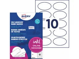 Avery Zweckform Avery Zweckform Selbstklebende Namens-Etiketten Laser "L4882" 200 Stk. oval 85x50mm, weiß – Produktbild 1 von 1