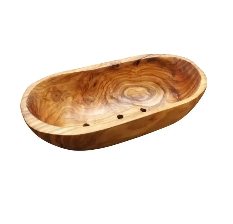 Olivenholz erleben Olivenholz erleben Seifenschale oval, Seifenablage TIEF für große Seifenstücke, Breite: 15 cm, 1-St., Natürlich schön – ein Blickfang mit mediterranem Charakter, Braun, – Produktbild 2 von 2