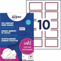 Avery Zweckform Avery Zweckform Selbstklebende Namens-Etiketten Laser "L4786" 200 Stk. 80x50mm, weiß/rot – Produktbild 1 von 1