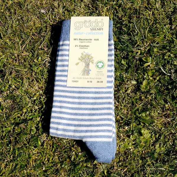 grödo grödo Baby -/Kindersocken (3er Pack), Blau/weiß, – Produktbild 4 von 4