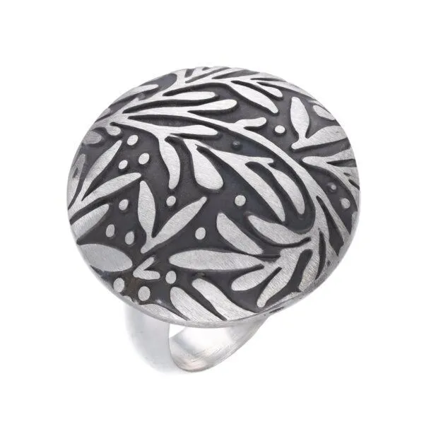 pakilia pakilia Silber Ring Blättermuster Fair-Trade und handmade – Produktbild 1 von 4