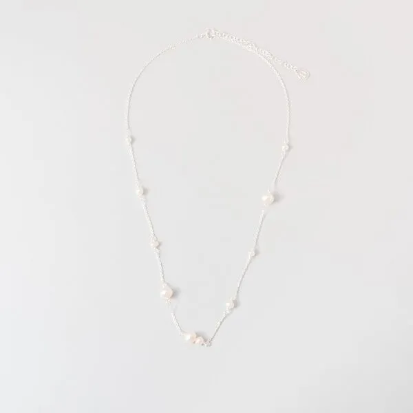 fejn jewelry fejn jewelry Kette station pearl mit Süßwasserperlen, Silber, – Produktbild 1 von 4