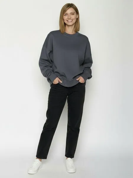 GreenBomb GREENBOMB Basic Core - Lässiges Sweatshirt aus Bio-Baumwolle / GOTS / Fair & Vegan, Grau (gravel), – Produktbild 3 von 4