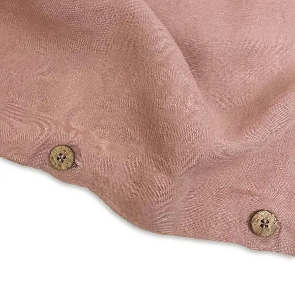 nordery nordery Bettdeckenbezug - 100% europäisches Leinen - Stonewashed, Puderrosa (rose), – Produktbild 4 von 4
