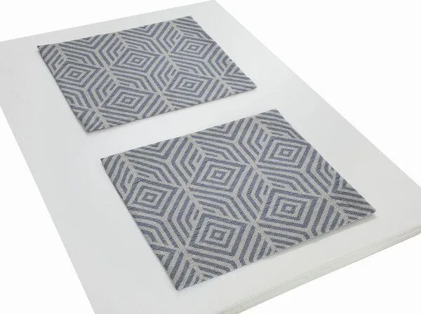 Nature by Adam Nature by Adam Tischset 2er Pack aus 100% Bio-Baumwolle - Easy Diamond, Dunkelblau, – Produktbild 2 von 4