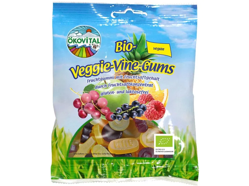 Ökovital ÖKOVITAL Vegane Bio-Fruchtgummi "Veggie-Vine-Gums", 80 g – Produktbild 1 von 1