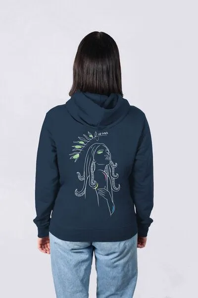 vis wear vis wear Medusa - Hoodie aus Bio-Baumwolle, Marineblau, – Produktbild 3 von 4
