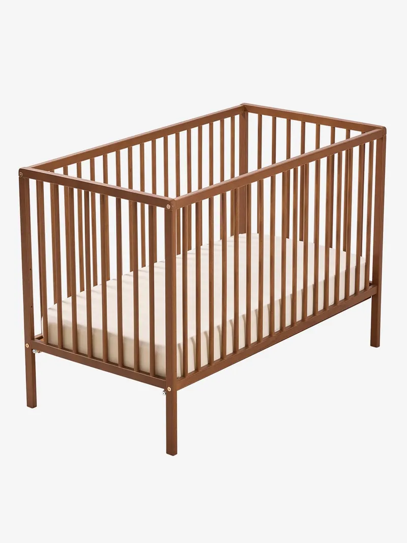Vertbaudet Vertbaudet Babybett COCOON 60x120 cm Gitterbett, Nussbaum, – Produktbild 1 von 6