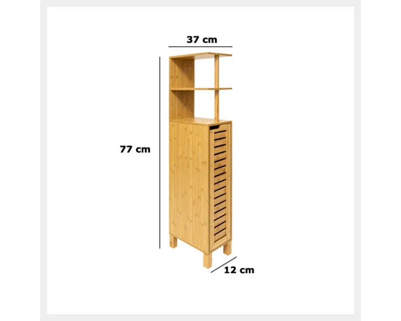 5five Simply Smart Badregal Schmaler Badezimmerschrank aus SICELA, 30 x 19 x 120 cm, Braun, – Produktbild 3 von 5