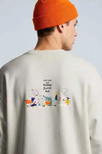 Kultgut Kultgut New Recycling Hochwertiger Sweaterpullover - Keep Calm, Natur, – Produktbild 2 von 4