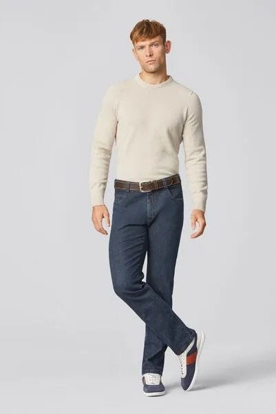 Meyer MEYER Struktur Swingpocketjeans, Blau (blue-stone), – Produktbild 3 von 6