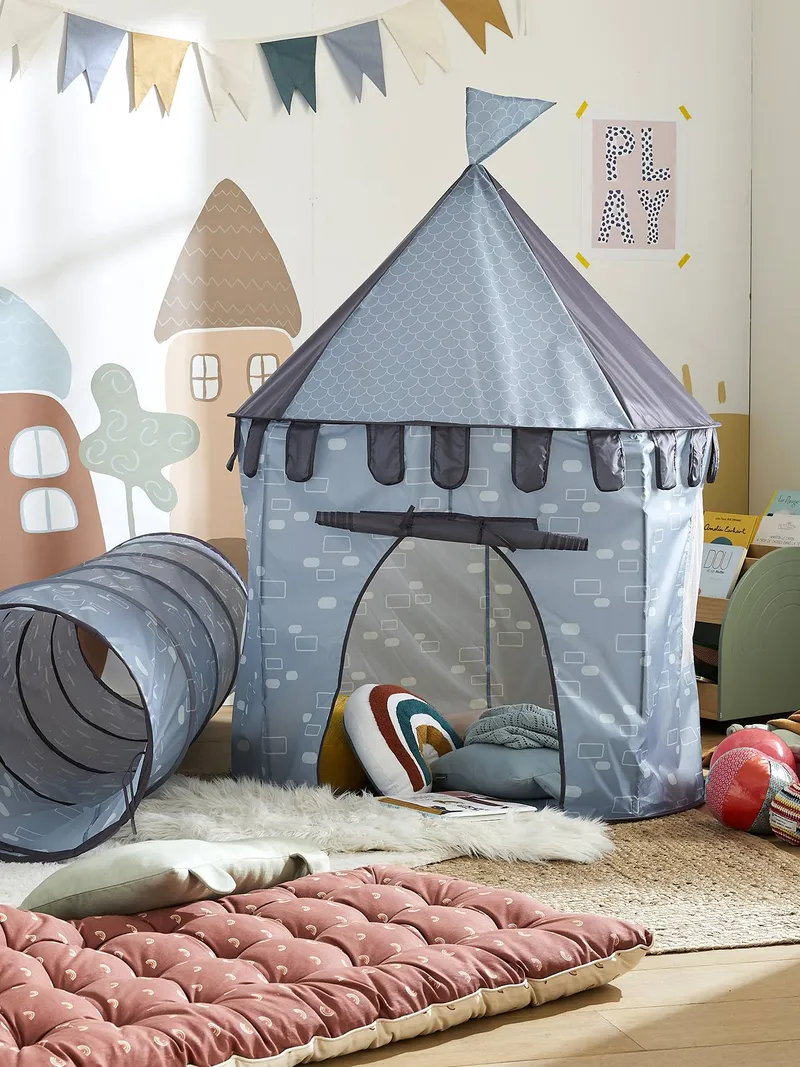 Vertbaudet Kinder Spielzelt BURG, Blau, – Produktbild 2 von 4