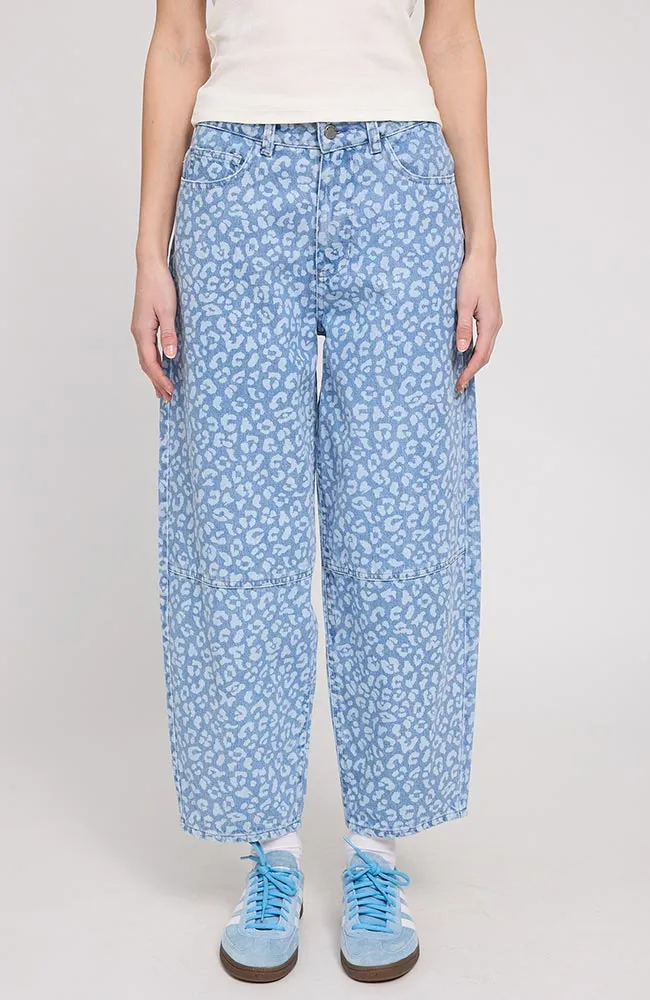 Mazine Mazine Damen vegan Jeans Printed Barrel Hellblau, Blau, – Produktbild 1 von 2