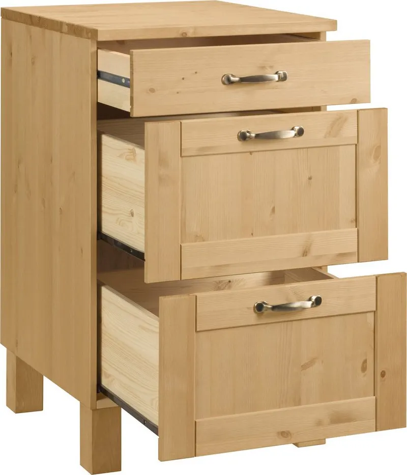 Home affaire Unterschrank Alby Breite 50 cm, 3 Schubladen, Beige, – Produktbild 4 von 5