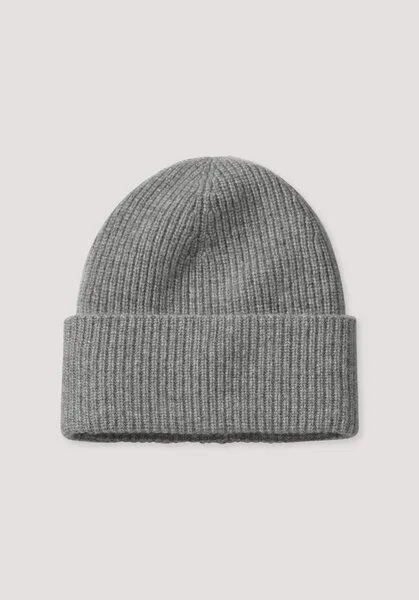 hessnatur hessnatur Strick Mütze aus Bio-Merinowolle mit Cashmere, Grau, – Produktbild 3 von 4