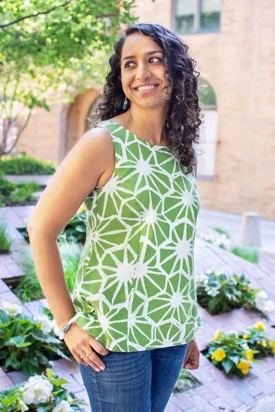 Global Mamas Global Mamas Bio Bluse - BOARDWALK - Argyle, Tiles (olive), – Produktbild 2 von 3