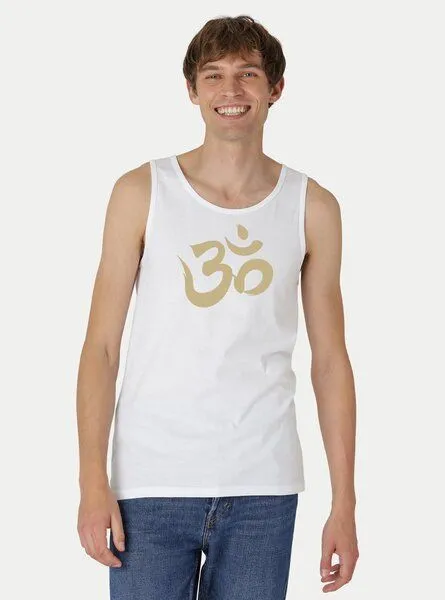 Peaces.bio - handbedruckte Biomode Peaces.bio - handbedruckte Biomode Bio Tank Top Om Herren, Weiß, – Produktbild 2 von 2