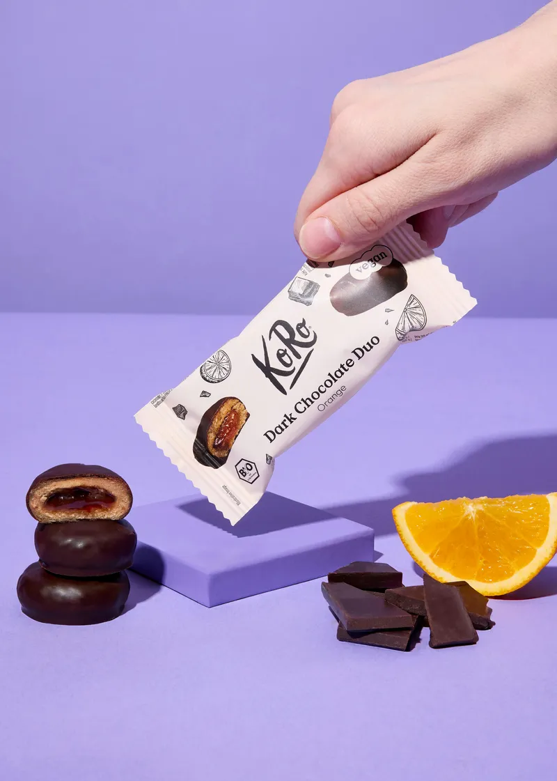 KoRo Bio Dark Chocolate Duo Orange 2 x 20 g – Produktbild 3 von 5