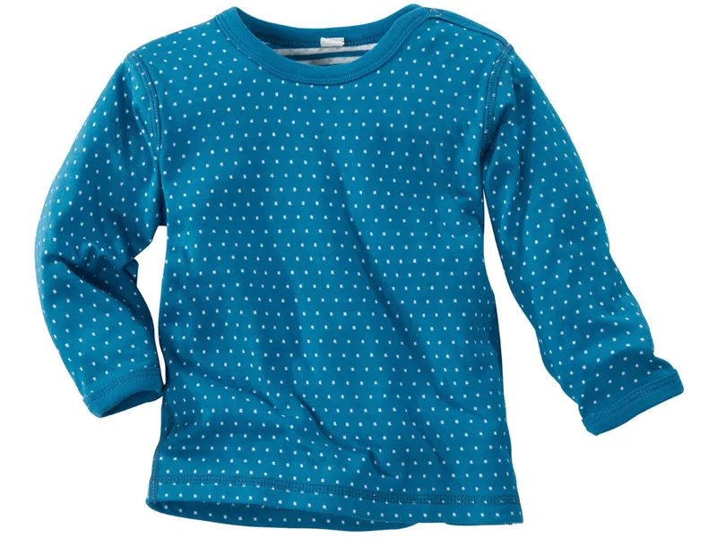 Leela Cotton Leela Cotton Baby und Kinder Langarmshirt zum Wenden Pünktchen, Blau, – Produktbild 1 von 2