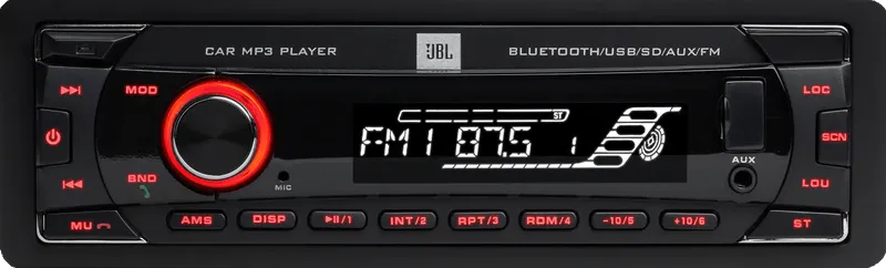 JBL JBL Celebrity 100 1-DIN Autoradio MP3 Bluetooth USB SD AUX FM Autoradio (RDS, AM/FM Radio, Animiertes Display, Freisprecheinrichtung, 1 DIN), Schwarz, – Produktbild 5 von 5