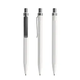 prodir prodir QS50 PMS Push Kugelschreiber, White-Graphite satin finish, Weiß / dunkelgrau, – Produktbild 1 von 1