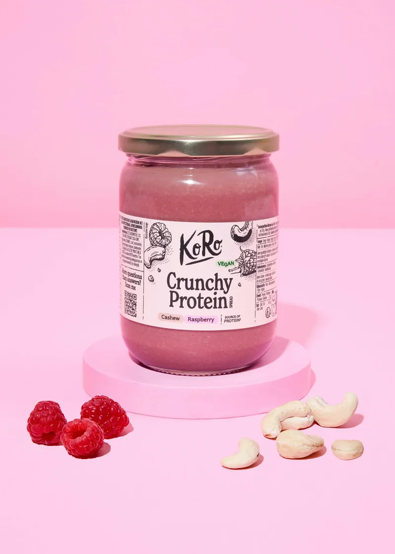 KoRo Vegane crunchy Proteincreme Cashew-Himbeere 500 g – Produktbild 2 von 5