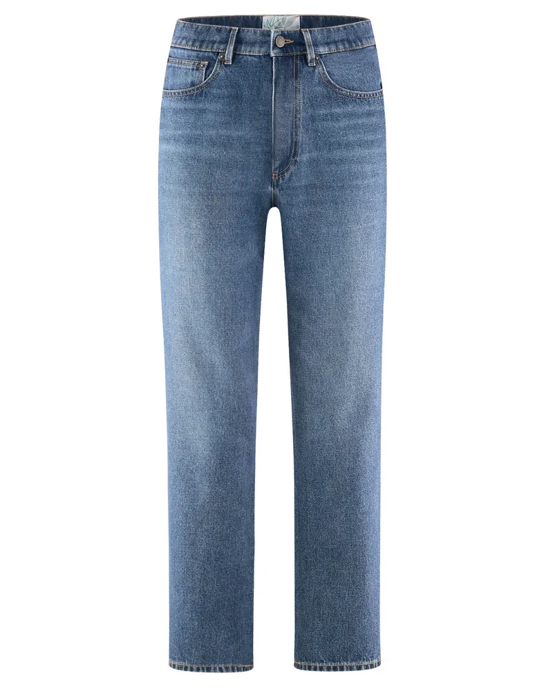HempAge Hempage Damen vegan Jeans Mit Hoher Leibhöhe Laserblau, Blau, – Produktbild 1 von 2