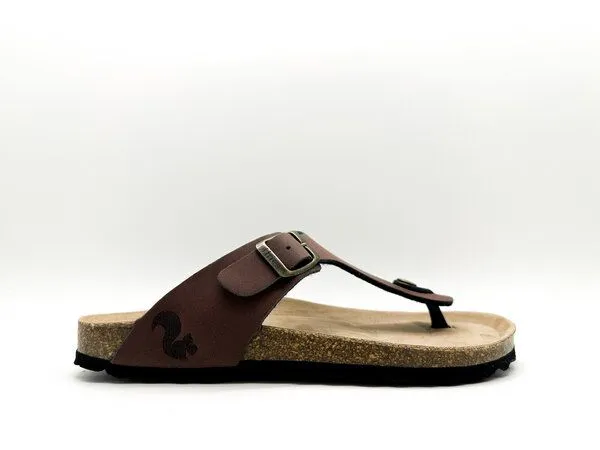 thies Vegane thies ® Eco Bio Thong Sandale aus rec. PET mit Kork-Tieffussbett, Chocolate, – Produktbild 2 von 4