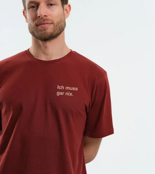 Gary Mash GARY MASH Shirt Ich muss gar nix. aus Biobaumwolle, Kastanie (braun), – Produktbild 3 von 3