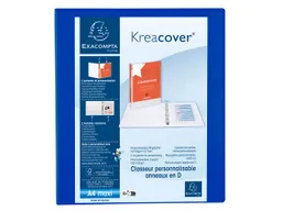 Exacompta 10 Exacompta Ringbücher "Kreacover", DIN A4 Maxi, 4 Ringe 25 mm, RB 47 mm, blau – Produktbild 1 von 1