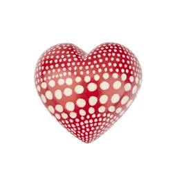 El Puente El Puente Deko-Herz aus Speckstein in Rot mit Punkten | Fair Trade & Handmade aus Kenia – Produktbild 1 von 1