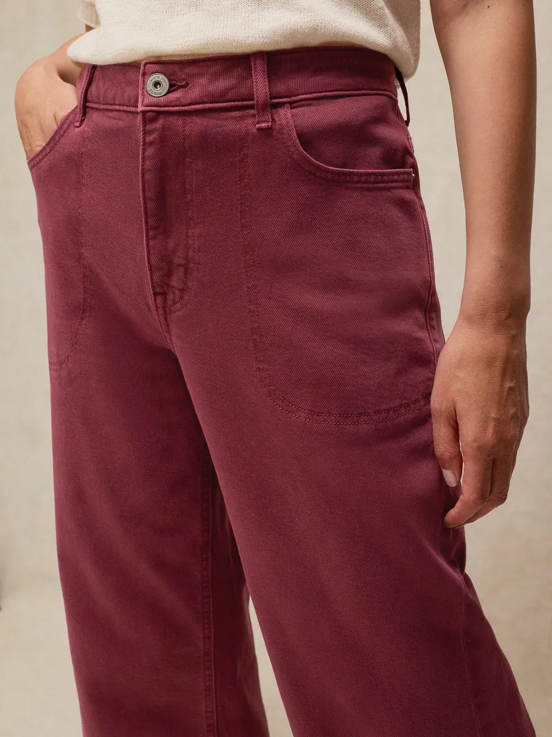 White Stuff 7/8-Jeans Tia mit weitem Bein - 38/R, Dunkelpflaume, – Produktbild 3 von 4