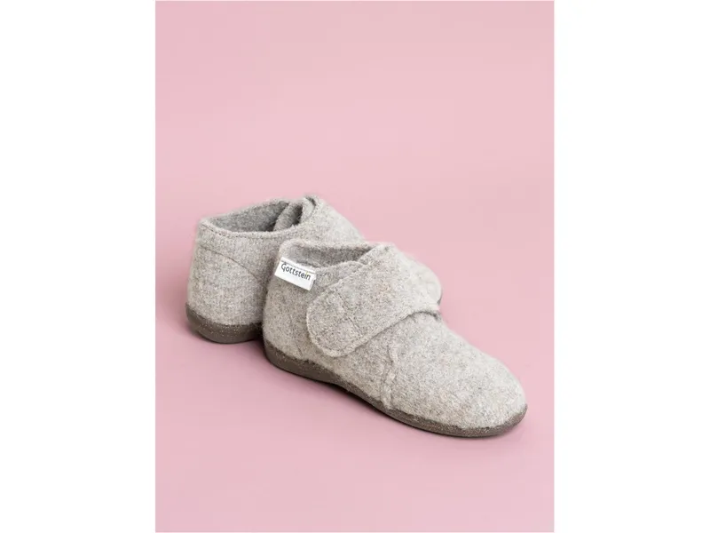 Gottstein Gottstein Kinder Hausschuhe Wollwalk Gummi-Kork Sohle, Braun, – Produktbild 2 von 2