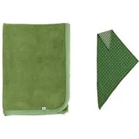 Leela Cotton Leela Cotton Nickydecke & Dreiecktücher ´Bremer´ Set, Waldgrün, – Produktbild 1 von 1
