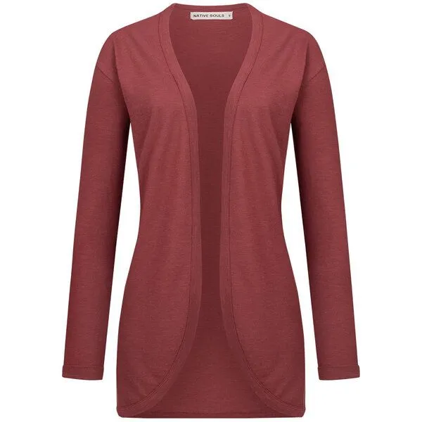 NATIVE SOULS NATIVE SOULS Slub Cardigan Damen, Wine red, – Produktbild 1 von 1