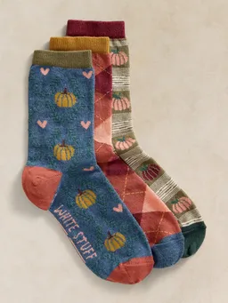 White Stuff 3-er Pack Socken Kürbissaison - 39-41 – Produktbild 1 von 1