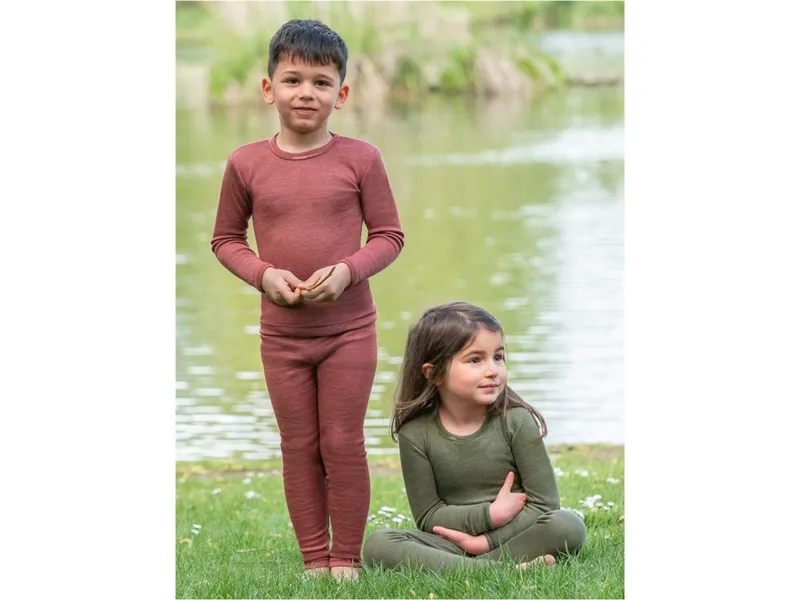 Engel natur Engel Natur Kinder Leggings Wolle Seide olive Gr. 128, Grün, – Produktbild 2 von 2