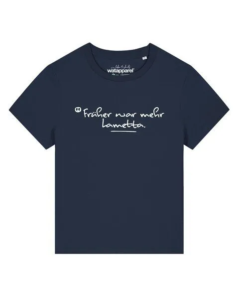 watapparel watapparel T-Shirt Frauen Früher war mehr Lametta, French navy, – Produktbild 1 von 2