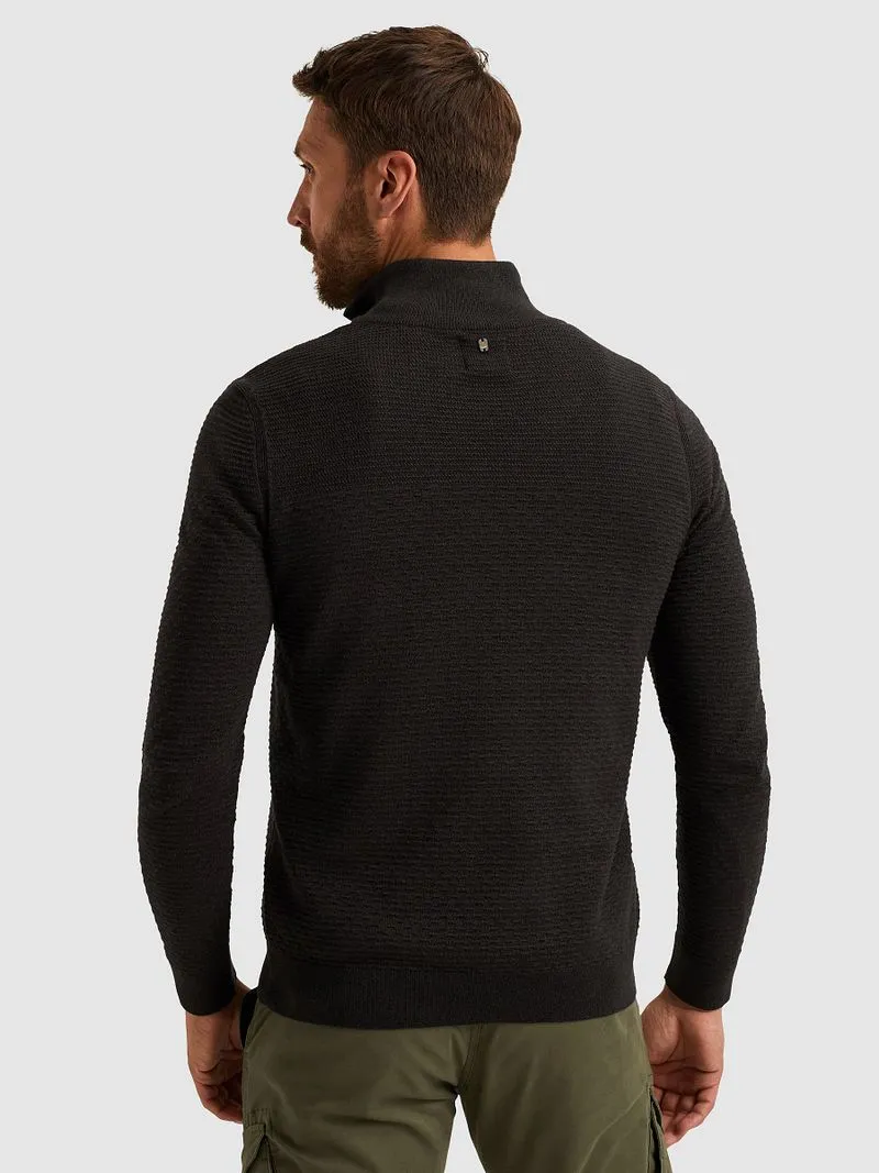 PME Legend PME Legend Half Zip Structure Mouliné Sweater Schwarz - Größe XL, Schwarz, – Produktbild 4 von 5