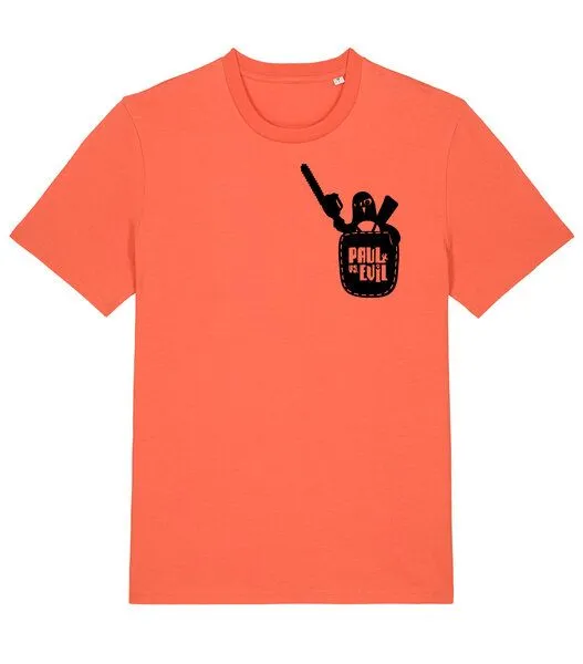 päfjes päfjes Pinguin Paul vs. Evil - Fair Wear Männer Bio T-Shirt, Orange (fiesta), – Produktbild 2 von 4