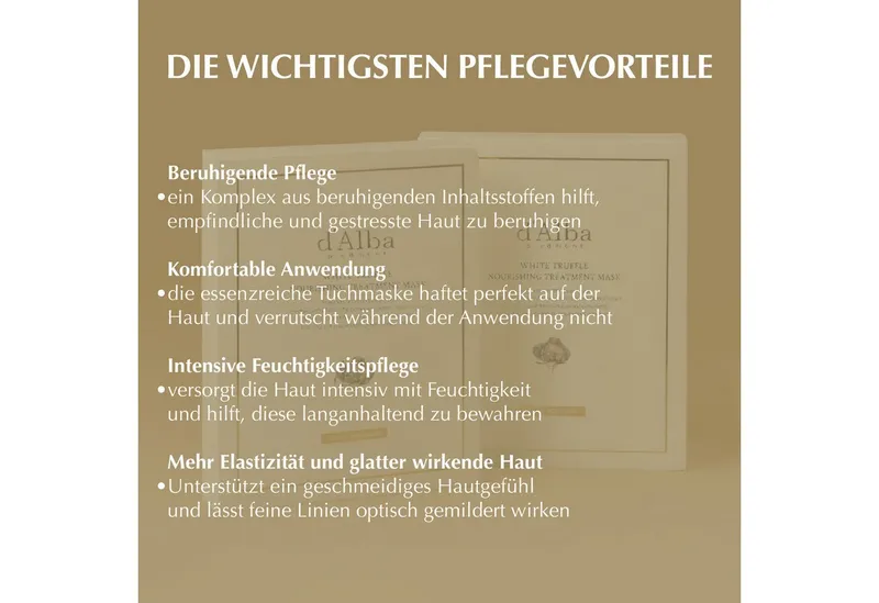 d'Alba Gesichtsmaske Tuchmaske d'Alba pflegende weiß Truffle Nourishing Treatment Mask, 5-tlg., Gesichtsmaske, Tuchmaske, Gesichtspflege, Anti-Aging – Produktbild 5 von 5