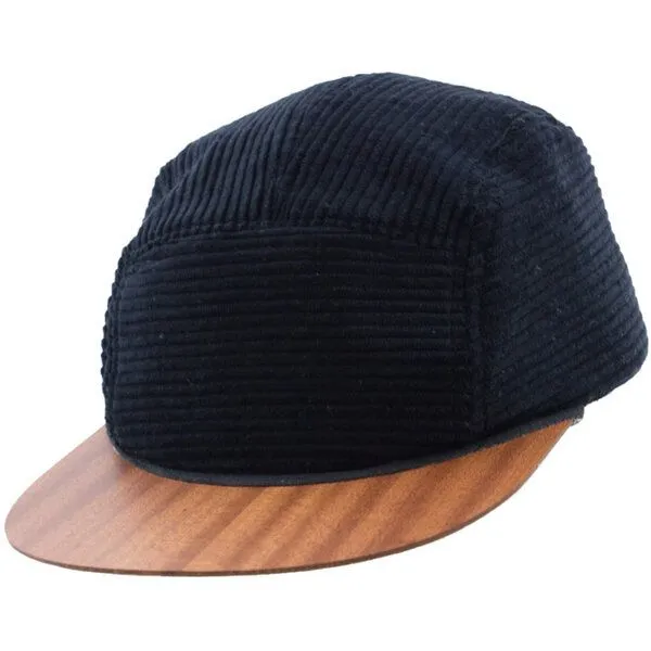 Lou-i Lou-i Cord Cap mit edlem Holzschild - Made in Germany, Schwarz, – Produktbild 1 von 4