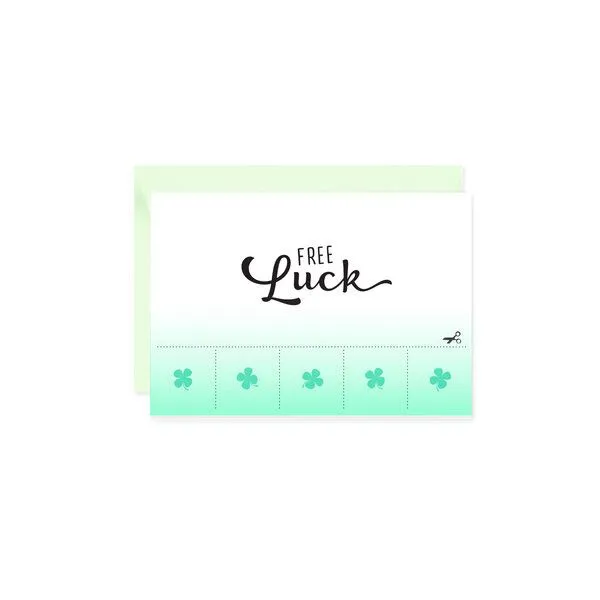 Bow & Hummingbird Bow & Hummingbird Mini-Grußkarte Free Luck – Produktbild 1 von 2