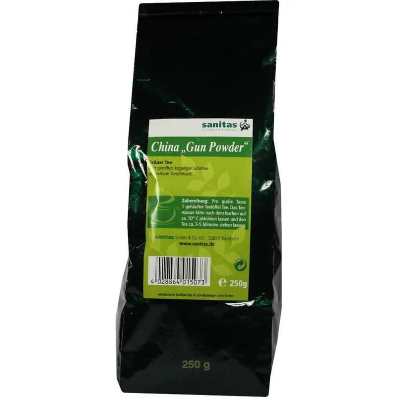 sanitas GRÜNER TEE Gunpowder 250 g Tee – Produktbild 1 von 1